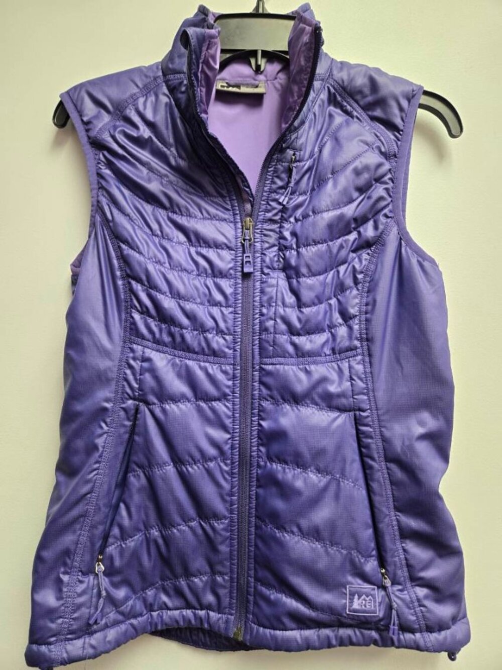 REI Womens PrimaLoft Packable Puffer Vest Purple Pertex Insulated Light Size S